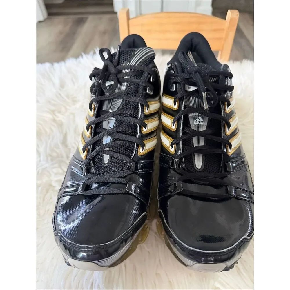 adidas Scorch Black Sneakers with Gold Accents Size 12.5